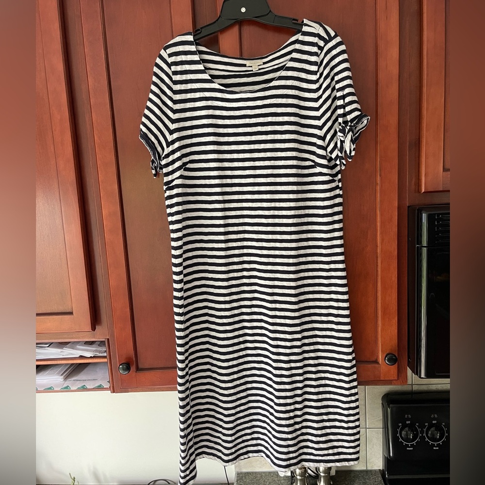 Talbots Factory Navy Stripe Dress - Like new - size L